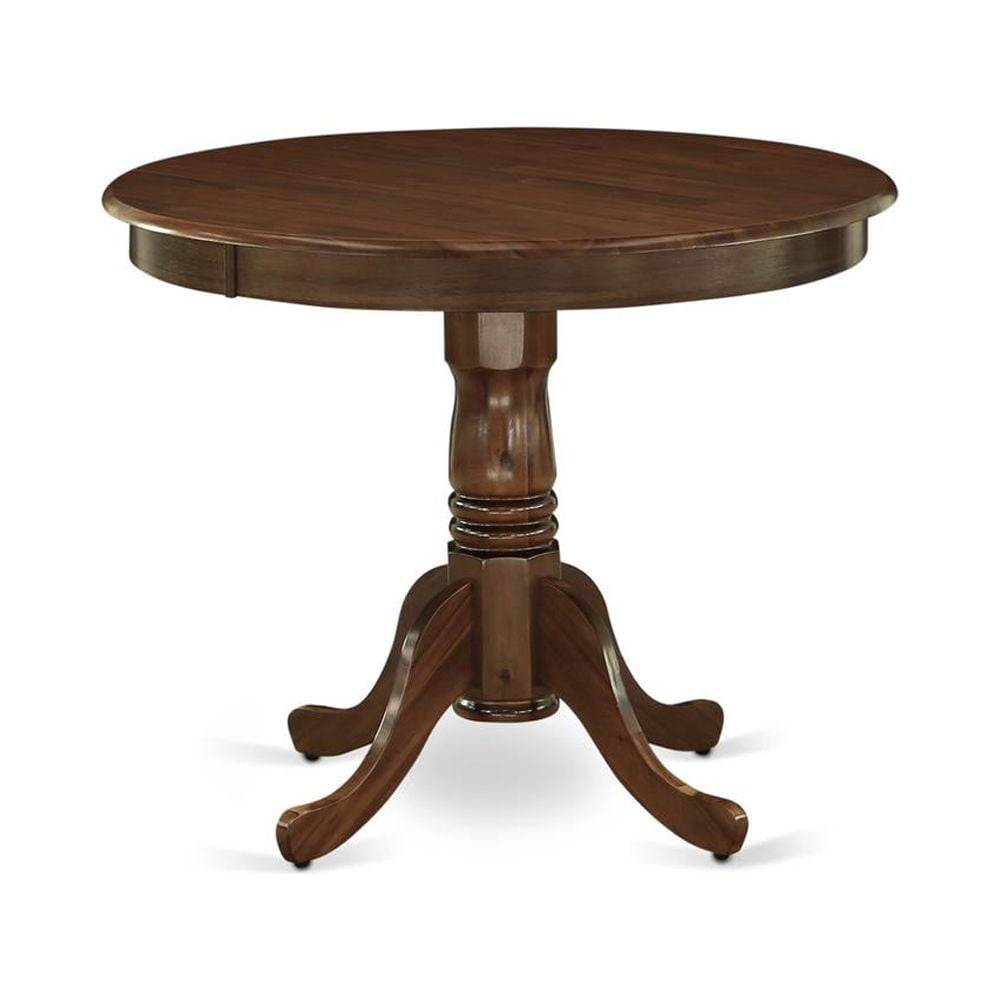 Antique Walnut 3-Piece Round Dining Set with Parson Chairs