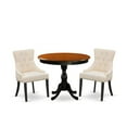 thumbnail image 1 of AMFL3-BCH-21 - Kitchen Table and 2 Blue Linen Fabric Chairs - Black Finish, 1 of 2