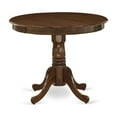 thumbnail image 1 of East West Furniture 3 Pc Dining Table Set Includes a Round Table and 2 Parson Chairs, Antique Walnut, 1 of 7