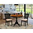 thumbnail image 1 of AMNF3-BCH-W - Kitchen Table and 2 Wooden Dining Room Chairs - Black Finish, 1 of 2