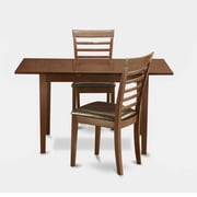 East West Furniture Norfolk 3-piece Wood Table and Dining Chairs in Mahogany