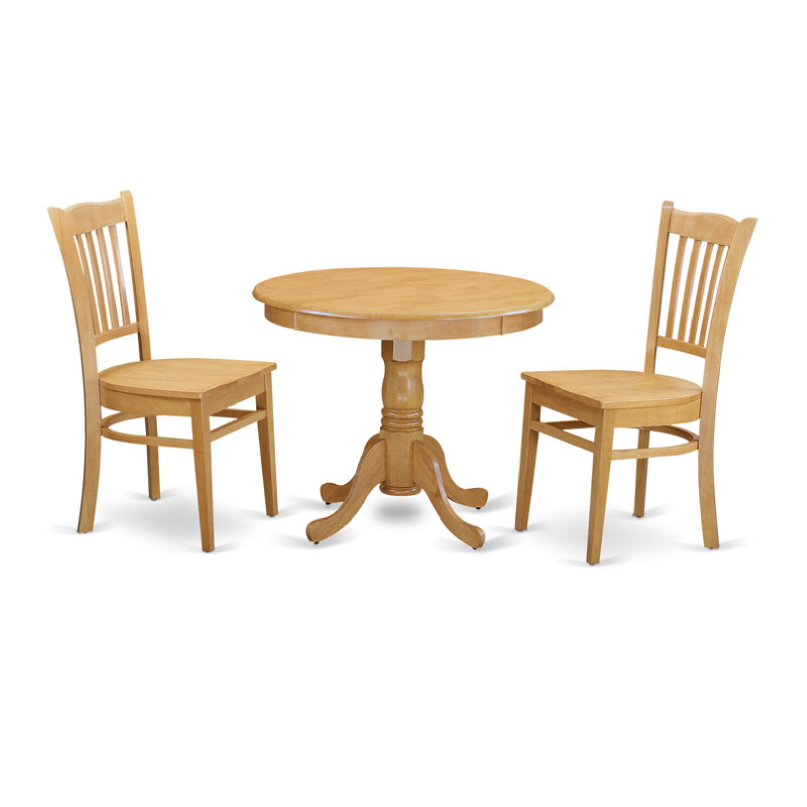 East West Furniture 3 Piece Comb Back Kitchen Dining Table Set