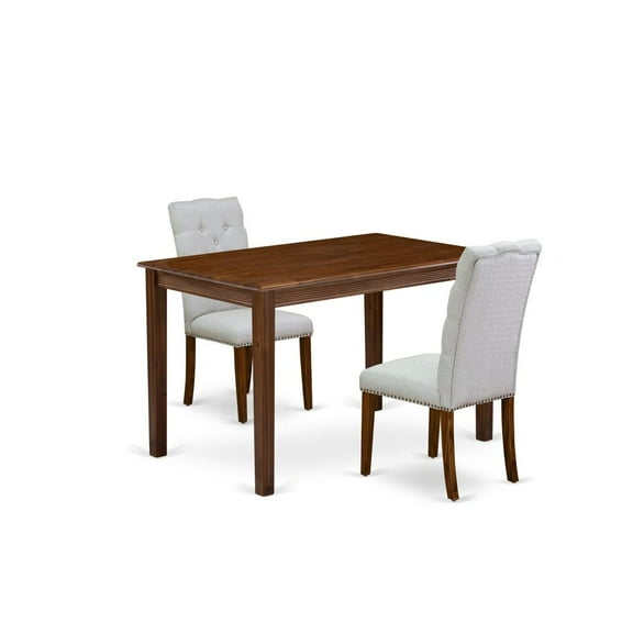 East West Furniture 3 Piece Dinette Set for Small Spaces Contains a Rectangle Dining Table