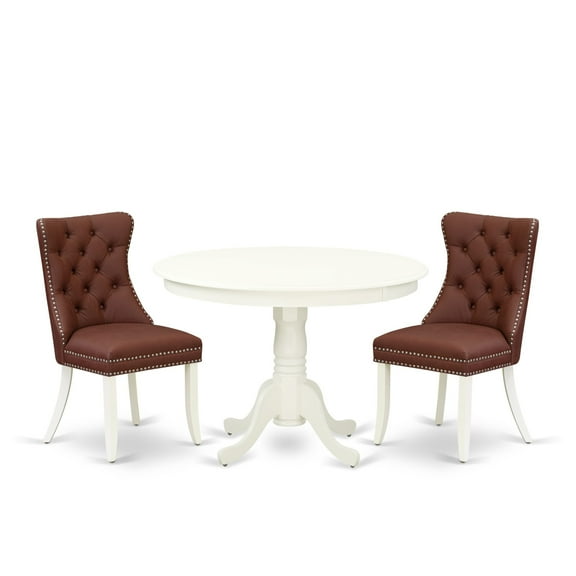 East West Furniture 3 Piece Dining Room Furniture Set