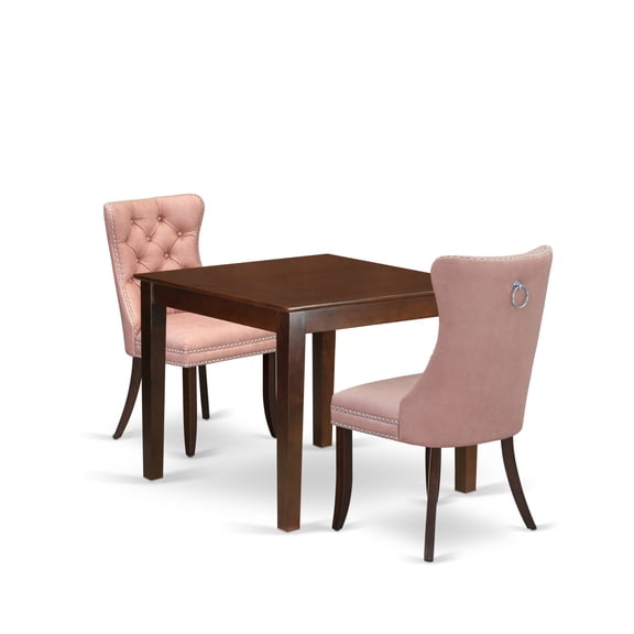 East West Furniture 3 Piece Dining Table Set Consists of a Square Kitchen Room Table