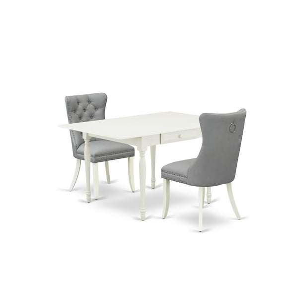 East West Furniture 3 Piece Dining Table Set