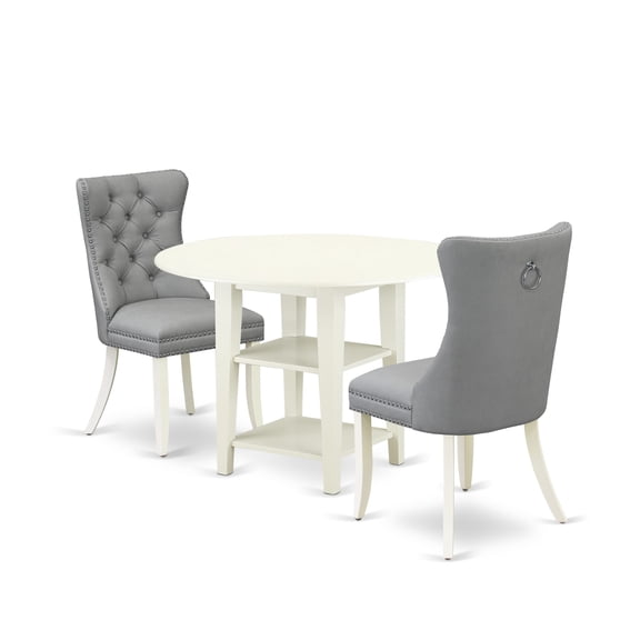 East West Furniture 3 Piece Dining Table Set