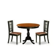 thumbnail image 1 of AMNI5-BCH-LC- Wooden Table and 4 Kitchen Chairs with Slatted Back- Black Finish, 1 of 2