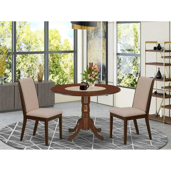 East West Furniture DLLA3-MAH-04 3-Pc Dining Room