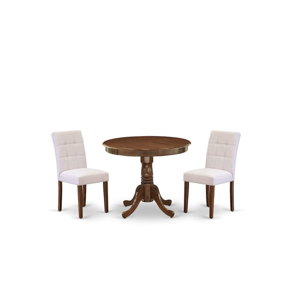 East West Furniture 3 Piece Kitchen Dining Table Set contain A Modern Table