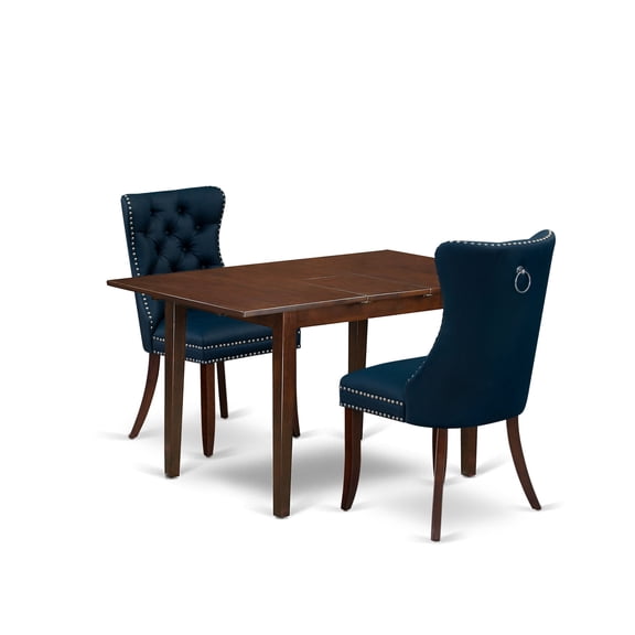East West Furniture 3 Piece Kitchen Table Set Consists of a Rectangle Dining Table