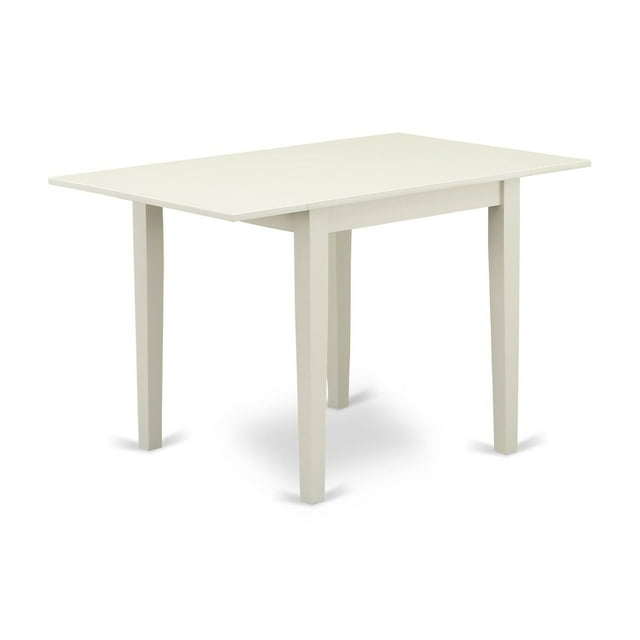East West Furniture 3-piece Wood Dining Table and Chair Set in Linen White