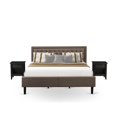 thumbnail image 1 of East West Furniture 3-piece Wood King Bedroom Set in Brown/Brushed Black, 1 of 8