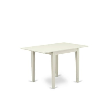 East West Furniture 3-piece Wood Kitchen Table Set in Linen White