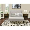 thumbnail image 1 of East West Furniture 3-piece Wood Queen Bedroom Set in Mist Beige/Antique Walnut, 1 of 8