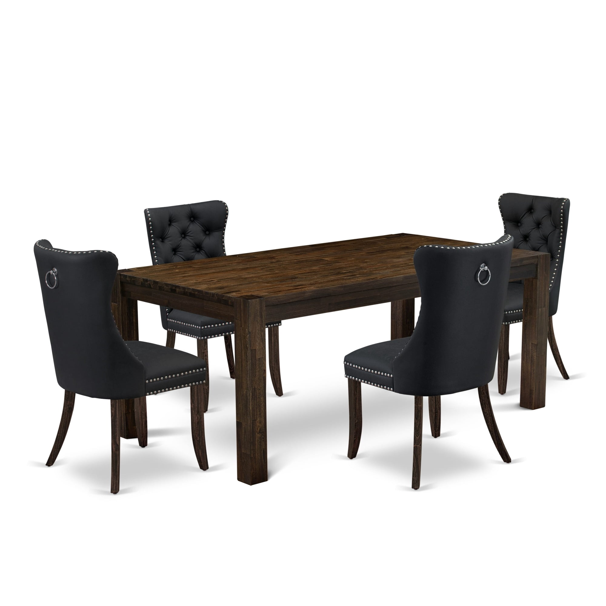 East West Furniture 5 Piece Dinette Set Consists of a Rectangle Rustic ...
