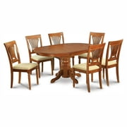 East West Furniture  5 Piece Dinette Set Includes an Oval Dining Room Table and 4 Dining Chairs, Saddle Brown (Seat Options) AVPL5-SBR-C