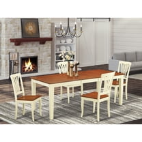 East West Furniture  5 Piece Dining Room Table Set- a Rectangle Kitchen Table and 4 Dining Chairs, Buttermilk & Cherry