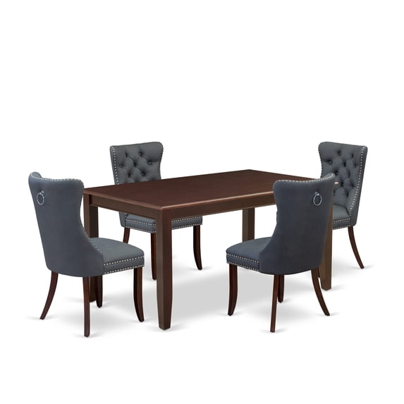 East West Furniture 5 Piece Dining Set Consists of a Rectangle Kitchen Table