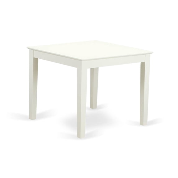 5 Pc Small Kitchen Table Set with 4 Hardwood Dining Chairs in Linen White - OXBO5-LWH-W. Square table, sleek hardwood top, floral-inspired