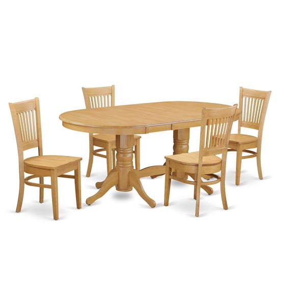 5 PC Dining set Table with Leaf and 4 Chairs for Dining