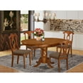 thumbnail image 1 of East West Furniture  5 Piece Dining Set- an Oval Kitchen Table and 4 Solid Chairs, Saddle Brown(Seat Type Options) PONA5-SBR-C, 1 of 5