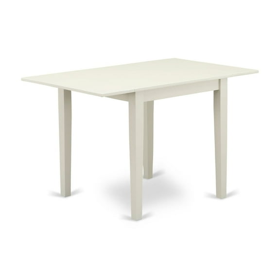 East West Furniture 5-Piece Dining Table Set-A Wooden Kitchen Table and 4Linen FabricMid Century Chairs with High Back - Linen White Finish