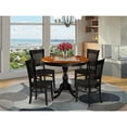thumbnail image 1 of AMPF3-BCH-W - Wooden Table and 2 Modern Chairs with Ladder Back - Black Finish, 1 of 2