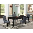 thumbnail image 1 of East West Furniture LGDA5-BLK-13 5 Piece Dining Table Set Contains a Rectangle Wooden Table with Butterfly Leaf and 4 Upholstered Chairs, 42x84 Inch, Black, 1 of 13