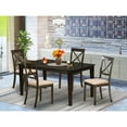 thumbnail image 1 of East West Furniture  5 Piece Dining Table Set Includes a Rectangle Table and 4 Kitchen Chairs, Cappuccino(Seat Type Options) CABO5S-CAP-C, 1 of 5