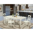 thumbnail image 1 of East West Furniture  5 Piece Dining Table Set- a Rectangle Kitchen Table and 4 Kitchen Dining Chairs, Linen White, 1 of 5