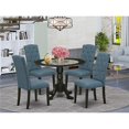 thumbnail image 1 of East West Furniture  5 Piece Dublin Dining Set - Black & Blue, 1 of 1