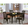 thumbnail image 1 of East West Furniture  5 Piece Dining Table Set Includes a Rectangle Wooden Table and 4 Kitchen Chairs, Cappuccino(Seat Options) Brown Wood Seat, 1 of 5