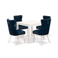 thumbnail image 1 of East West Furniture OXDA5-LWH-29 5 Piece Kitchen Table & Chairs Set Includes a Square Dining Table and 4 Upholstered Parson Chairs, 36x36 Inch, linen white, 1 of 2