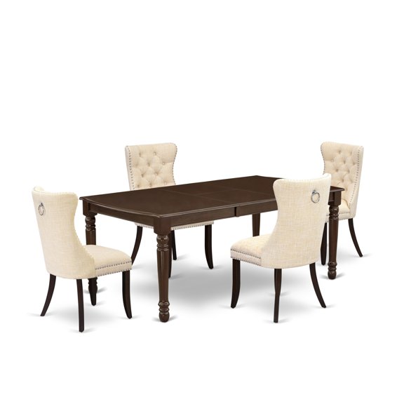 East West Furniture 5 Piece Kitchen Table Set Consists of a Rectangle Dining Table