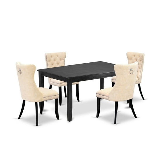 East West Furniture 5 Piece Kitchen Table Set Consists of a Rectangle Dining Table