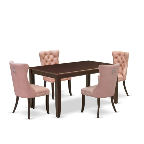 East West Furniture 5 Piece Kitchen Table Set Contains a Rectangle Dining Table