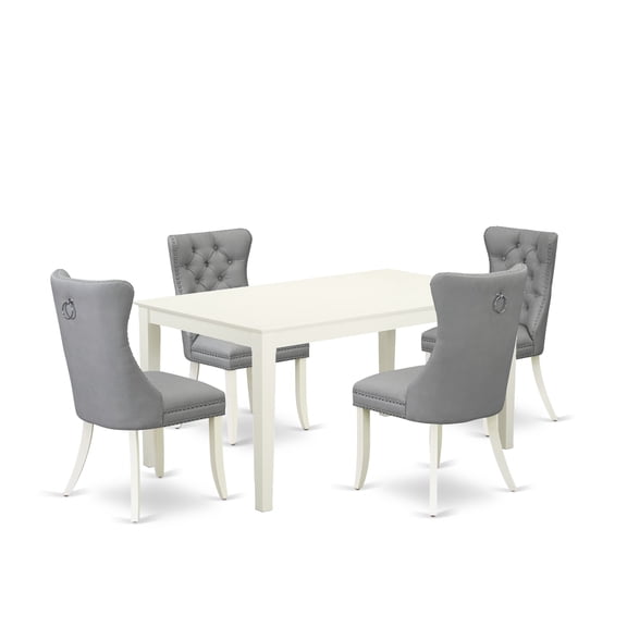 East West Furniture 5 Piece Kitchen Table Set for 4 Consists of a Rectangle Dining Table