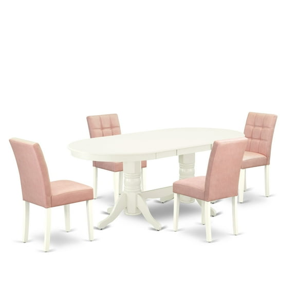 East West Furniture 5 Piece Mid-Century Dining Table Set