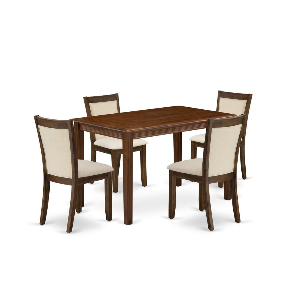 East West Furniture 5 Piece Modern Dining Table Set Consist of a ...