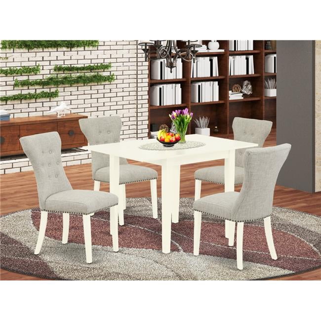 East West Furniture 5 Piece Norden Kitchen Table Set - Linen White ...