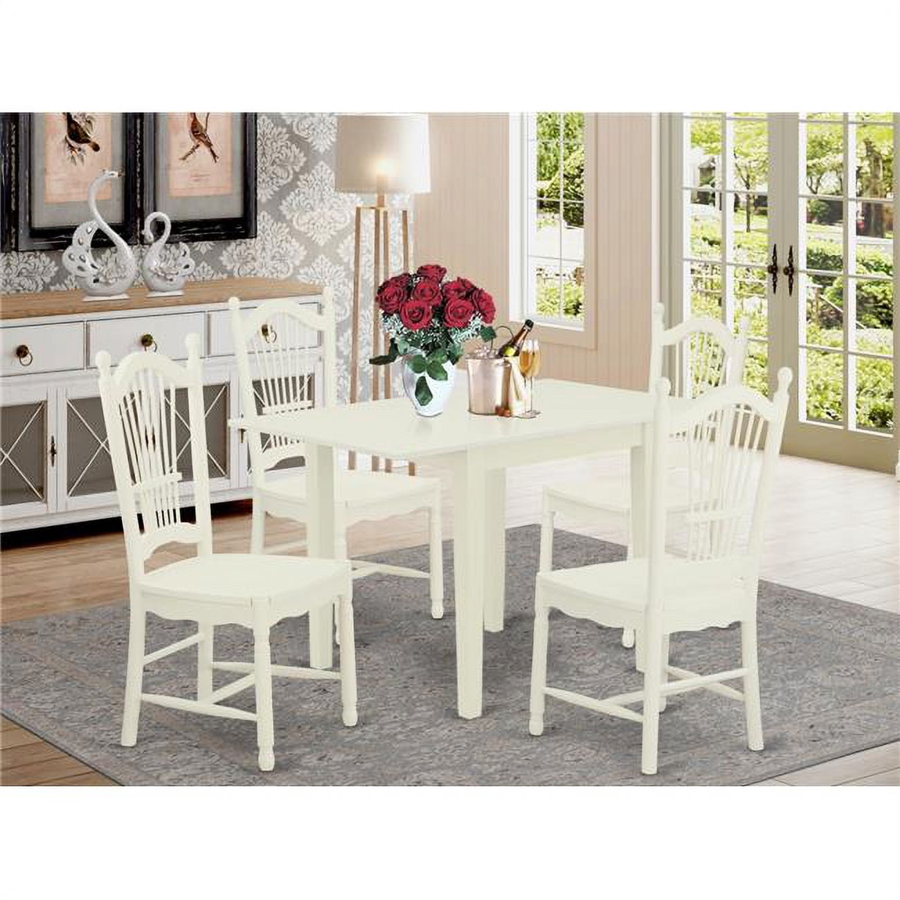 East West Furniture 5 Piece Norden Modern Dining Table Set - Linen ...