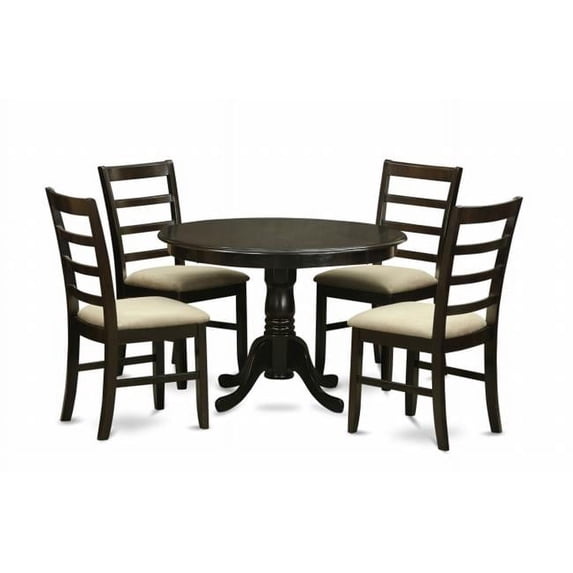 East West Furniture 5 Piece Small Kitchen Table Set-Dining Table and 4 Kitchen Chairs - Cappuccino