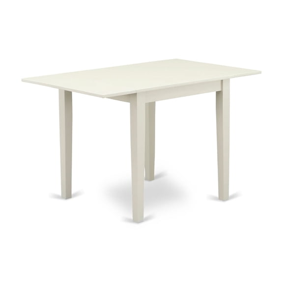 East West Furniture 5-Piece Dining Table Set-A Wood Table and 4Linen FabricDinning Chairs with High Back - Linen White Finish