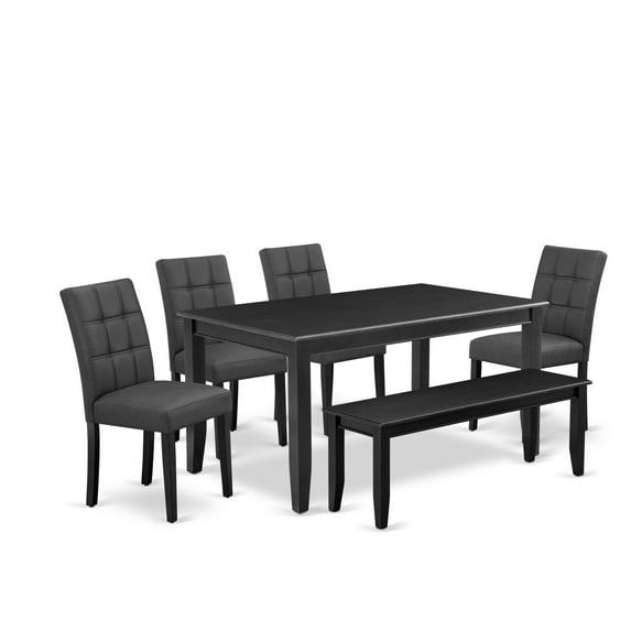East West Furniture 6 Piece Dining Room Set contain A Wood Table