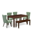 thumbnail image 1 of East West Furniture 6 Piece Dining Room Table Set Consists of a Rectangle Kitchen Table, 1 of 2