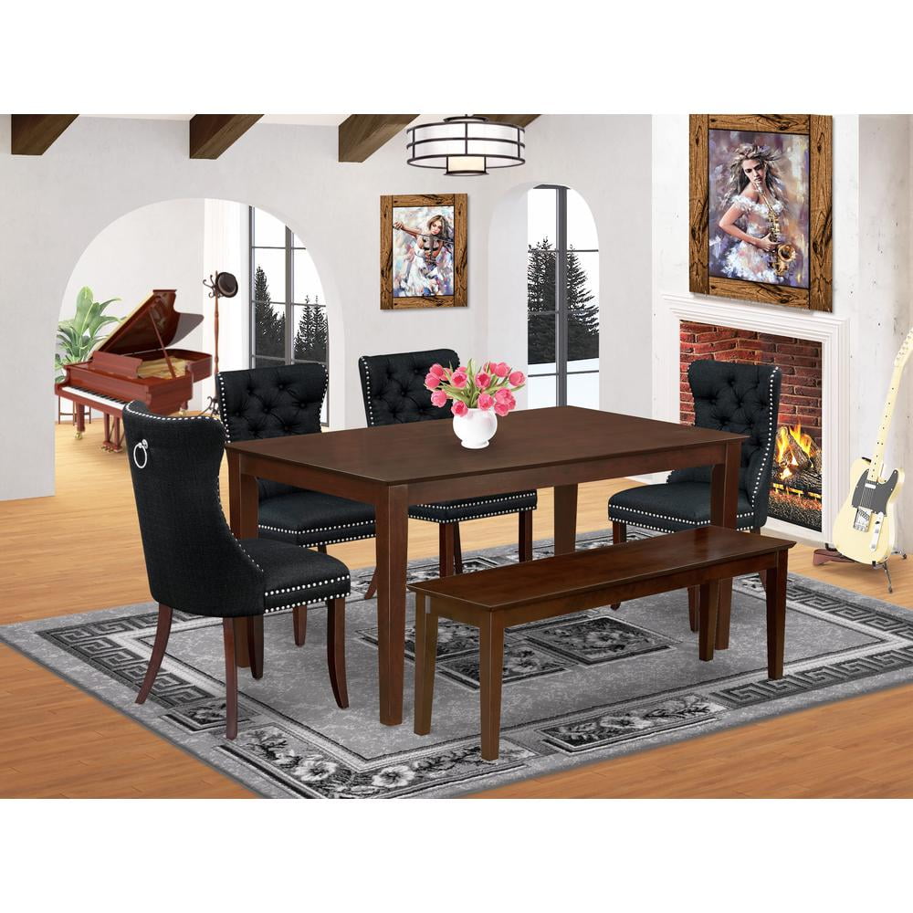 East West Furniture 6 Piece Dining Table Set Consists of a Rectangle Kitchen Table - Walmart.com
