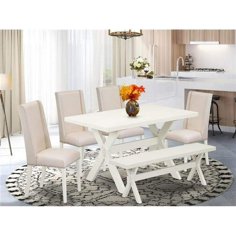 East West Furniture 6 Piece X Style Gorgeous Kitchen Table Set