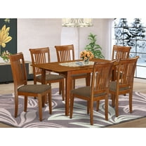 East West Furniture MLPO7-SBR-C 7 Piece Dinette Set For Small Spaces-Kitchen Table and 6 Dining Chairs
