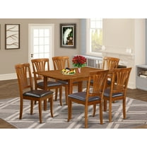 East West Furniture MLAV7-SBR-LC 7 Piece Dinette Set For Small Spaces-Kitchen Tables and 6 Dining Chairs